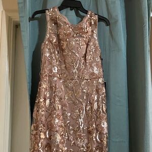 Adrianna Papell Rose Gold Sequin Dress